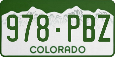 CO license plate 978PBZ