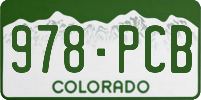 CO license plate 978PCB