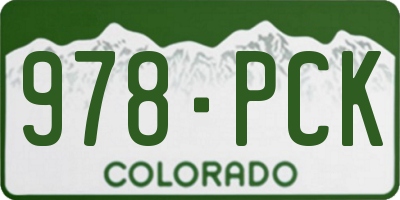 CO license plate 978PCK