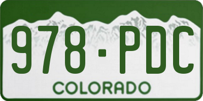 CO license plate 978PDC