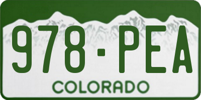 CO license plate 978PEA