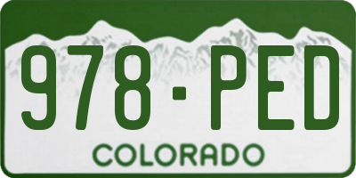 CO license plate 978PED