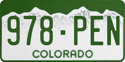 CO license plate 978PEN