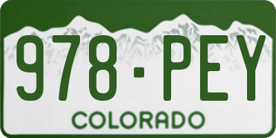 CO license plate 978PEY