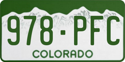 CO license plate 978PFC