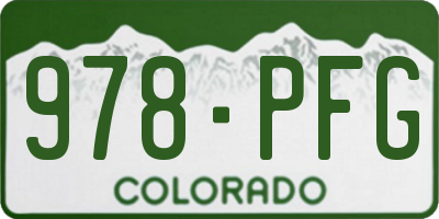 CO license plate 978PFG