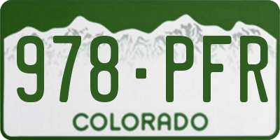 CO license plate 978PFR