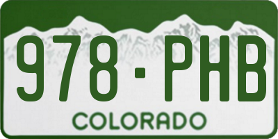 CO license plate 978PHB