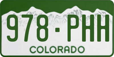 CO license plate 978PHH
