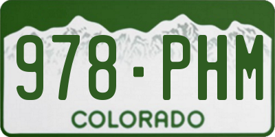 CO license plate 978PHM