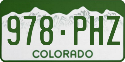 CO license plate 978PHZ