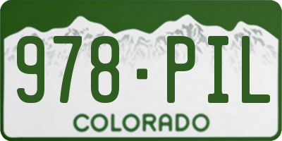 CO license plate 978PIL