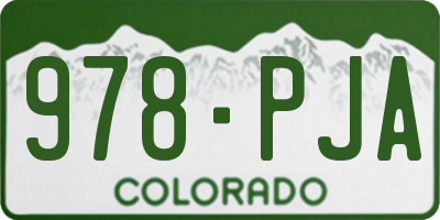 CO license plate 978PJA