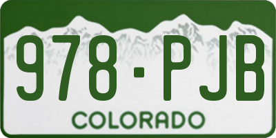 CO license plate 978PJB