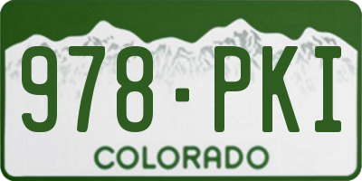 CO license plate 978PKI