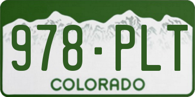 CO license plate 978PLT