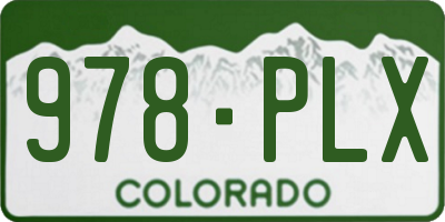 CO license plate 978PLX