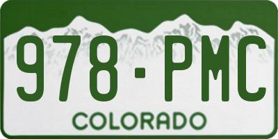 CO license plate 978PMC