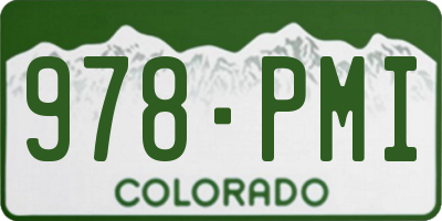 CO license plate 978PMI