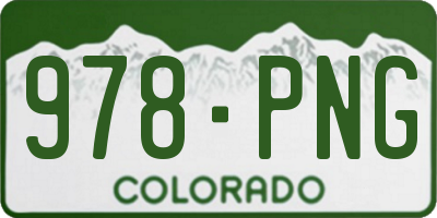 CO license plate 978PNG