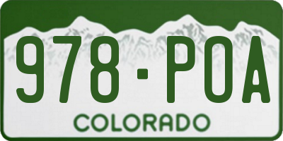 CO license plate 978POA