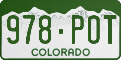 CO license plate 978POT