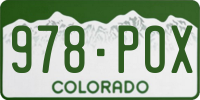 CO license plate 978POX