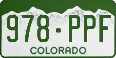 CO license plate 978PPF