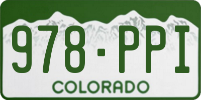 CO license plate 978PPI