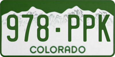 CO license plate 978PPK