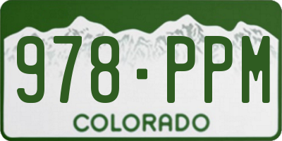 CO license plate 978PPM