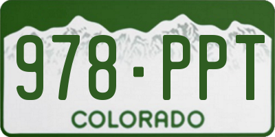 CO license plate 978PPT