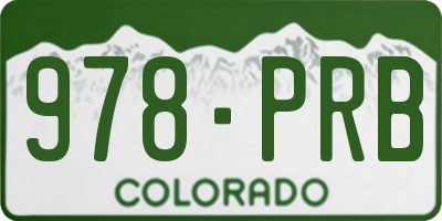 CO license plate 978PRB