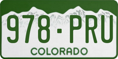 CO license plate 978PRU