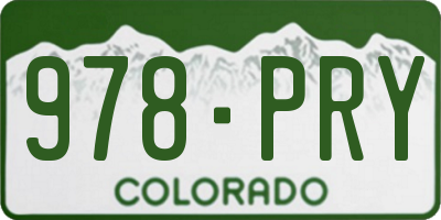 CO license plate 978PRY