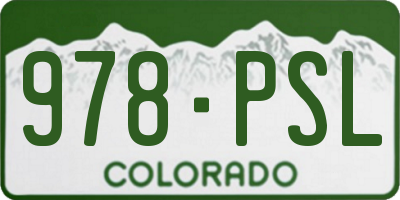 CO license plate 978PSL
