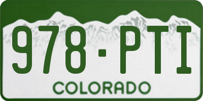 CO license plate 978PTI