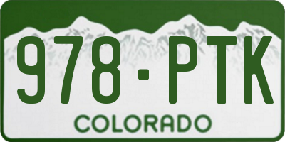 CO license plate 978PTK