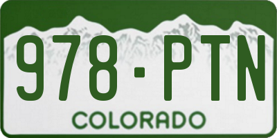 CO license plate 978PTN