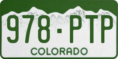 CO license plate 978PTP
