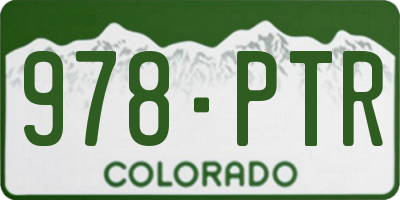 CO license plate 978PTR