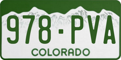 CO license plate 978PVA