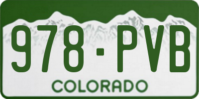 CO license plate 978PVB