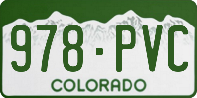 CO license plate 978PVC