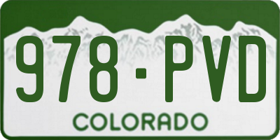 CO license plate 978PVD