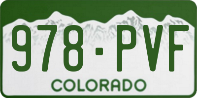 CO license plate 978PVF