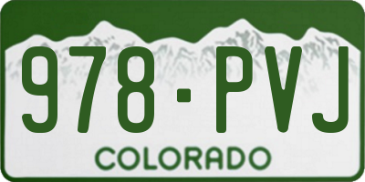 CO license plate 978PVJ