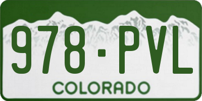 CO license plate 978PVL