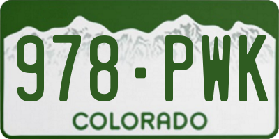 CO license plate 978PWK