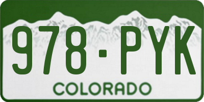 CO license plate 978PYK
